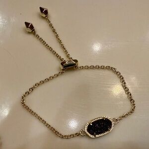 EUC  Elaina Gold Adjustable Chain Bracelet in Dark Blue/Purple Drusy